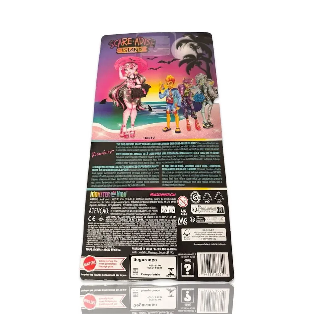 Monster High Scare-Adise Island Draculaura Doll with Swimsuit & Accessories: NIB
